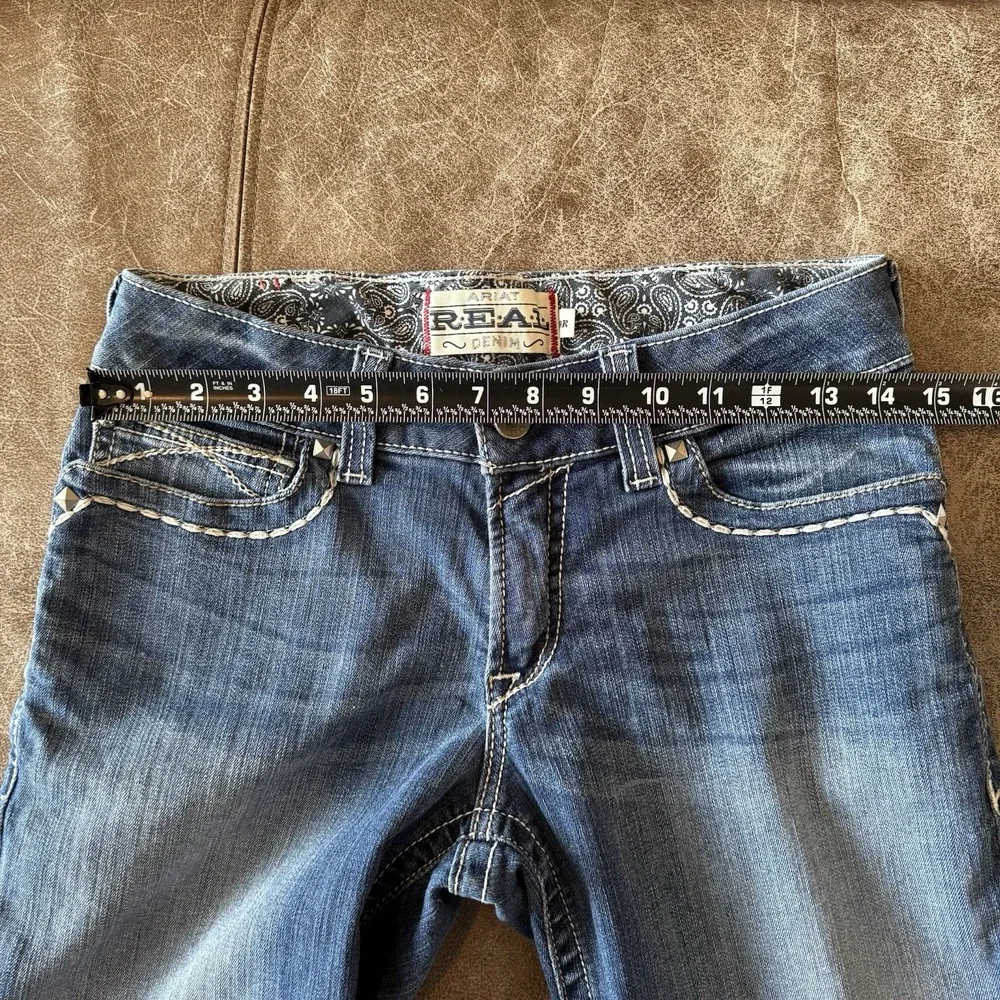 Ariat REAL Denim Bermuda Shorts Womens 29R Western Studded Stretch Denim